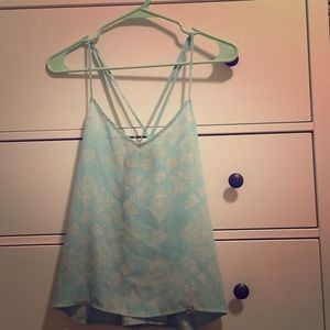 Hollister small blue and white tank top